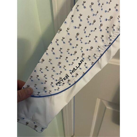 Peter Millar Women's Mélange Raglan-Sleeve UPF 50. Tennis shirt. Size Large - Picture 4 of 6